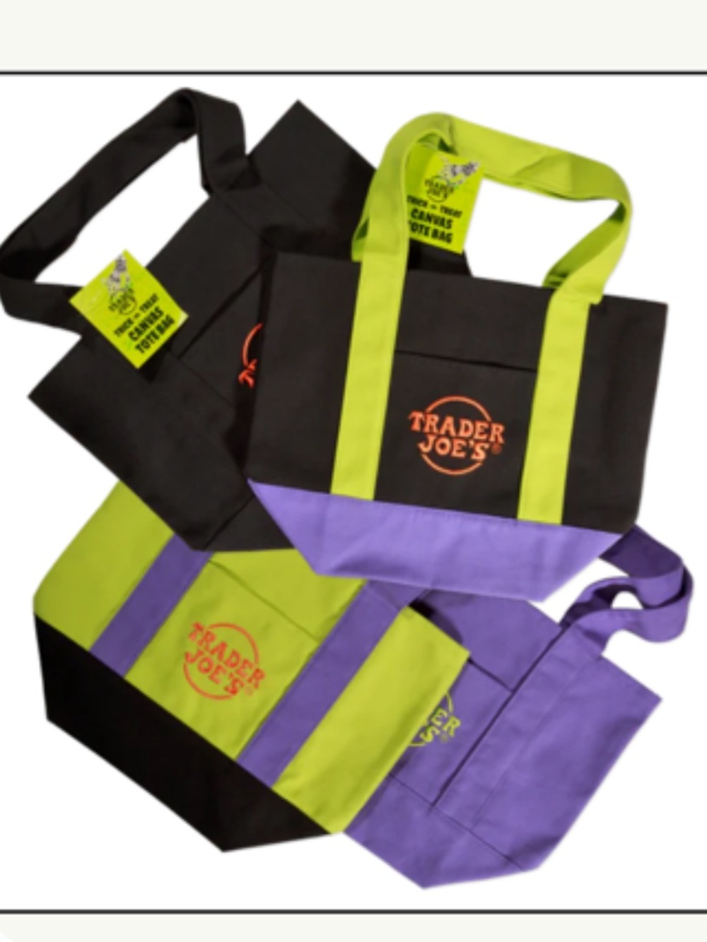🎃 Trader Joe’s Halloween Mini Canvas Tote Bags — Set of 4 🎃New 2026❤️❤️